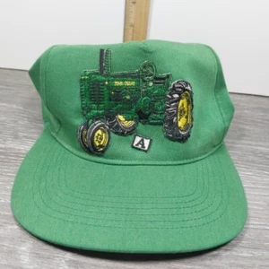 Vintage John Deere Truckermütze Kappe grün Traktor Modell A Händler Druckknopflasche - Bild 1 von 9
