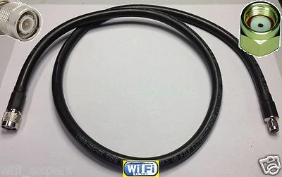 TIMES MICROWAVE ® 1-30 Feet LMR-400 RF Jumper Coax Cable RP-SMA Male to TNC Male - Image 1 of 4