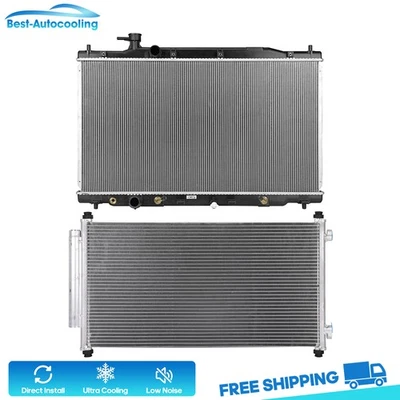 Aluminum Radiator And A/C Cooling Condenser For 2007 2008 2009 Honda CR-V 2.4L - Image 1 of 4