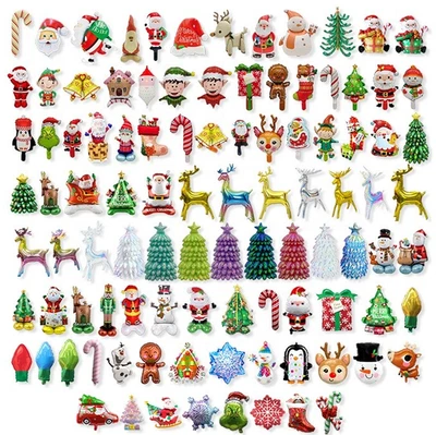 Christmas Grinch Elf Reindeer Elk Rudolph Candy Canes Ginger bread foil balloons - Image 1 of 4