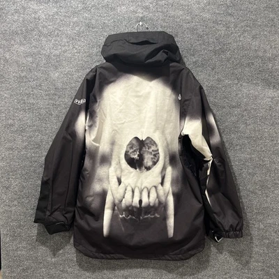 Vintage 00’s Volcom Let It Storm Animal Skull Ghost Black Fleece Jacket Men’s S - Image 1 of 4