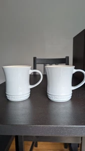 Le Creuset Stoneware White - Set of 2 Flared Mugs 14 oz - Picture 1 of 5