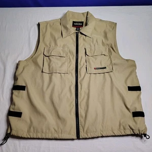 Vintage Guess Vest Men's XXL Beige Full Zip Collared Windbreaker - Picture 1 of 6