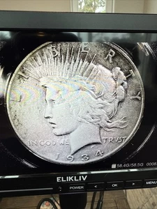 1934-S Peace Silver Dollar VF20 Dtls ANACS C549 - Picture 1 of 4