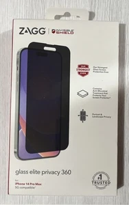 ZAGG Invisible Shield glass elite privacy 360 Screen Protector iPhone 14 Pro Max - Picture 1 of 1