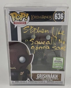 Funko Pop firmado por Grishnakh con cita + certificado - Figura autógrafa LOTR - Imagen 1 de 9