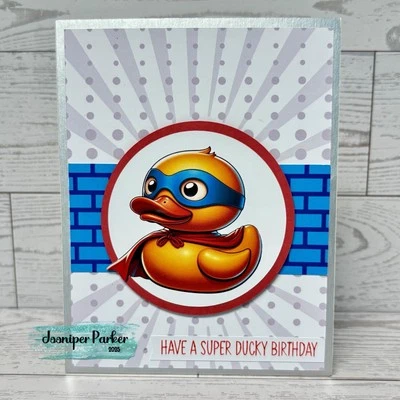 Tarjeta de felicitación hecha a mano en 3D en capas tener un estilo de cómic de cumpleaños súper afortunado Foto 1 de 2