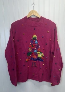 Maglione finto collo natalizio Marissa Christina vintage 1999 taglia L - Foto 1 di 8
