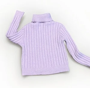 Girls Turtleneck Sweater - Cute Purple Sweater - Picture 1 of 4