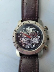bvlgari Watch Skeleton Battery Needed Parts Only No Papers Or Receipt.NO Return - Picture 1 of 7