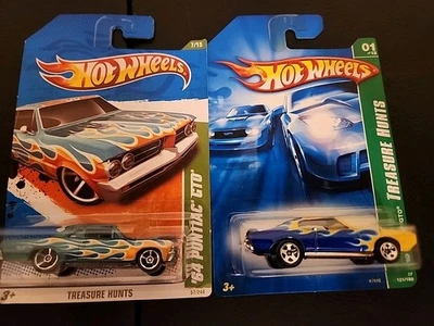 Hot Wheels 🔥'07 Treasure Hunt 69 и '10 64 Pontiac GTO лот из 2 товаров для охоты за сокровищами - Изображение 1 из 4