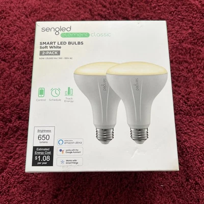 Sengled Smart LED Light BR30, Smart Hub Required, Soft White (2700K), 9W, 2 Pack - Image 1 of 3