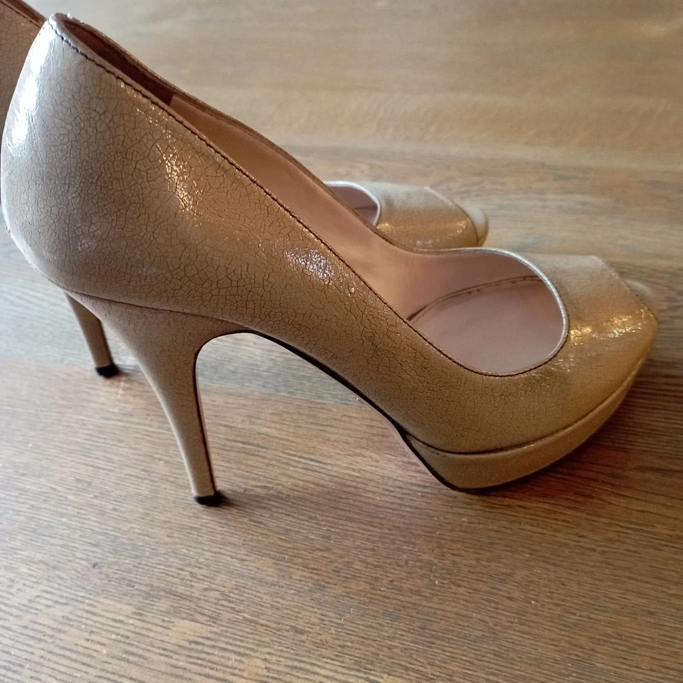 Prada Chaussures Escarpins Femme Cuir Vernis Beige T38 - Photo 1/4