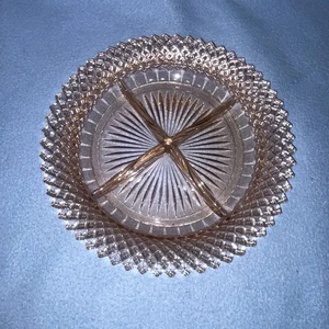 Hocking Miss America Pink Depression Glass Divided Relish Plate 8.75" - Picture 1 of 10