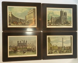 4pz Tovagliette Pimpernel Londra Architettura Tavolo Sughero Inghilterra XL 16x12” VG - Foto 1 di 21