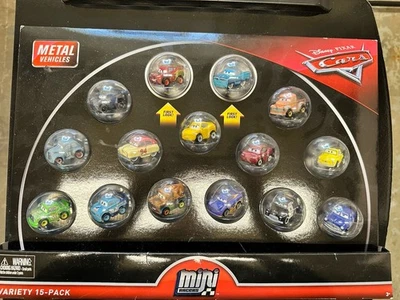 Disney Pixar Cars Mini Racers Variedad Metálica 15 PACK Foto 1 de 2