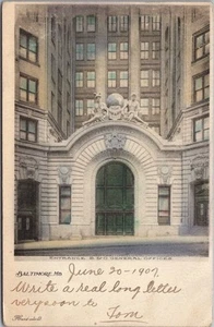 1907 BALTIMORE, Maryland Postcard "B&O GENERAL OFFICES" Albertype Hand-Colored - Picture 1 of 2