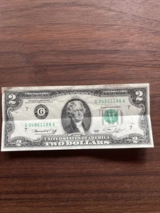 Two Dollar Bill RARE 1976 Series Low Number $2 Vintage G - Picture 1 of 4