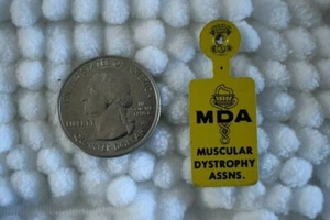 MDA Muscular Dystrophy Assn. Vintage Tab Foldover Pinback Button #23273 - Picture 1 of 2
