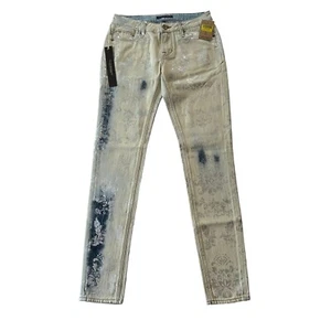Cult of Individuality Damen Low Rise Distressed Floral Acid Wash Jeans 28x30 - Bild 1 von 15