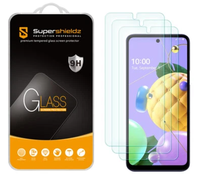 [Paquete de 3] Protector de pantalla de vidrio templado Supershieldz para LG K52 Foto 1 de 4