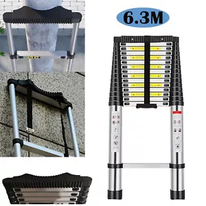 6,3m Teleskopleiter Aluminium,Ausziehbarleite mit Anti-Rutsch Gummipuffer,Hooha - Bild 1 von 13