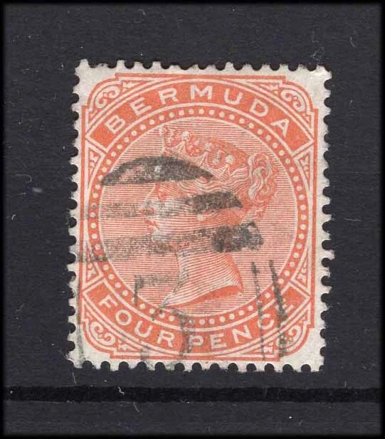 M27245 Bermuda 1883 4d Orange/Brown Fine Used Sg 28a Cat £60 - Image 1 of 1