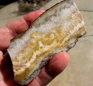 rle  CRAZY LACE AGATE SLAB, AUSTRALIA, NICE! 5.2" x 4.2" - Picture 1 of 3