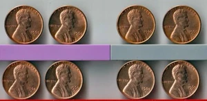 Set Uncirculated 1960 D Large & Small Lincoln Cent Penny Two Coins - Picture 1 of 4