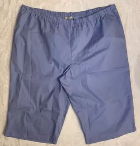 Pantalone donna dentro donna taglie forti 34W cropped Capri blu elastico in vita NUOVO - Foto 1 di 12