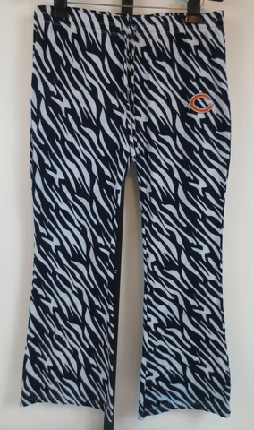 NFL Team Apparel Chicago Bears Pajama Pants Womens Size Medium Blue Zebra Print Cover