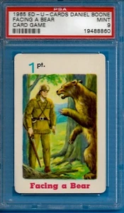 1965 Ed-U-Cards "Daniel Boone" #1 "Facing a Bear" PSA 9 (Pop 3 - 0 Higher) - Bild 1 von 2