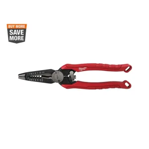 NEW Milwaukee 9 In. 7-In-1 Combination Wire Strippers Pliers Easy Cutting Crimp - Picture 1 of 11