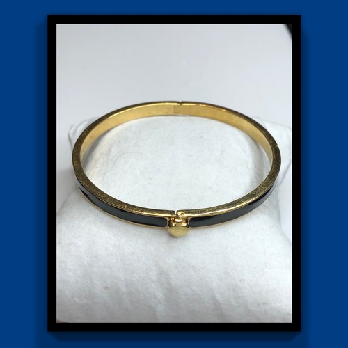 Bracciale Kate Spade sottile cerniera vanga placcato oro nero