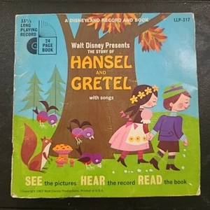1967 Disneyland "HANSEL and GRETEL"  24 Page Read Along Book and Record. # 317 - Picture 1 of 24