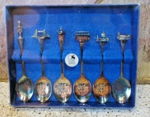 6 CUCHARAS DE RECUERDO PLATEADAS SQUIRE HECHAS EN INGLANDIA NUEVAS EN CAJA - Imagen 1 de 3
