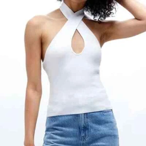 NWT MINKPINK White Maitland Knit Top size S - Picture 1 of 9