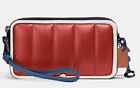 Nwt Coach Kira Crossbody With Colorblock Quilting Candy Apple Red V5 C8010