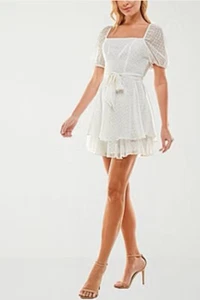 B. Smart Womens Juniors Short Sleeve Fit + Flare Dress NWT Size 11 - Picture 1 of 8