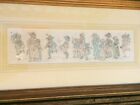 Kate Greenaway Victorian Style Painting Of Children Gilt Gesso Frame Unsigned