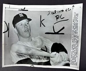 1959 Mickey Mantle New York Yankees Baseball 8x10 Wire Photo AL Batting Champ WS