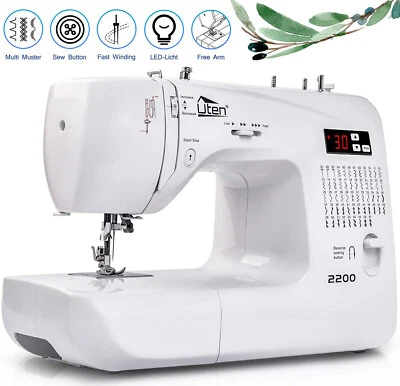 UTEN Elektronik Nähmaschine Freiarm Computernähmaschine LED mit 60 Nähprogrammen