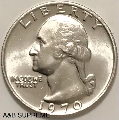 1970 Washington Quarter Dollar Gem Bu Uncirculated Cover