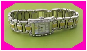 BRIGHTON TURIN Crystal 2 Tones WATCH Preloved NEW Battery 7 1/4- 7 1/2" $125 - Picture 1 of 3