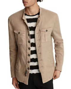 $998 New John Varvatos Collection Multi-Button Zip Linen Jacket Coat EU48 US38