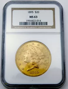 1895 $20 Liberty Gold Double Eagle Coin MS-63 by NGC - Picture 1 of 2