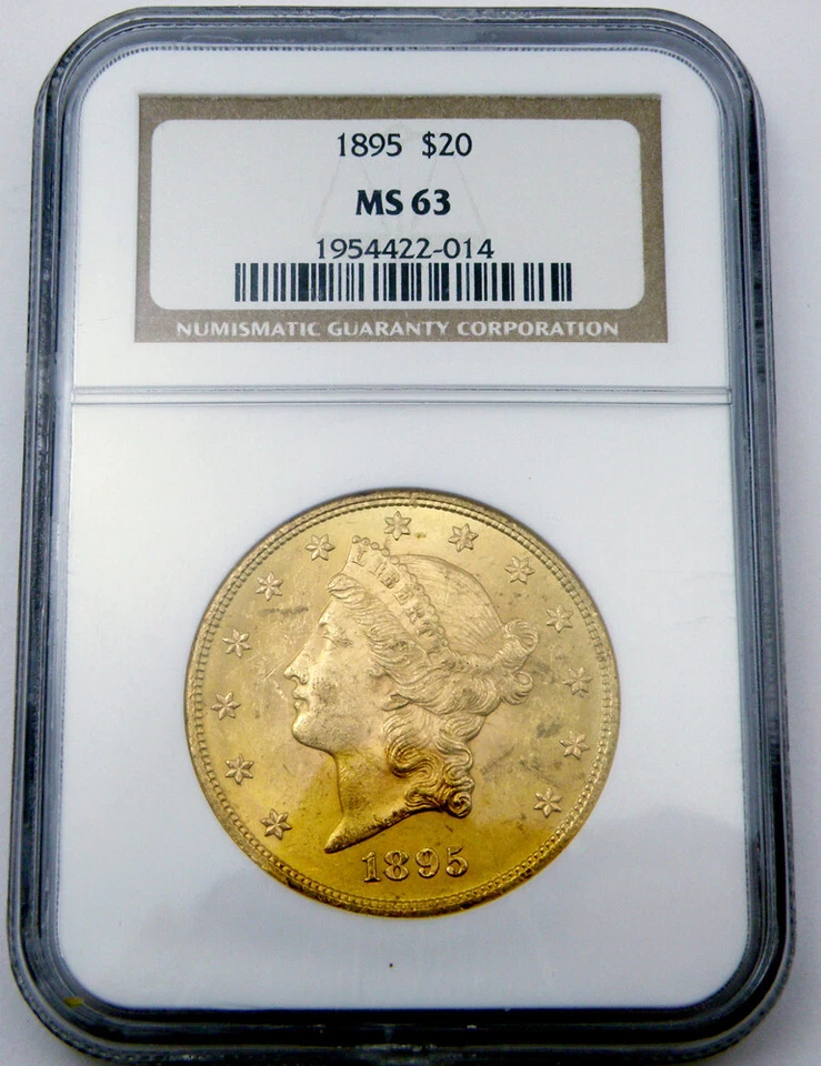 1895 $20 Liberty Gold Double Eagle Coin MS-63 by NGC - Image 1 of 2