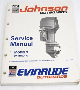 1990 OMC Johnson Evinrude Outboard Service Manual Models 60 Thru 70 P/N 507948 - Picture 1 of 8