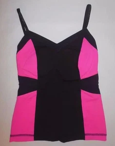 LULULEMON ELONGATE TANK TOP PINK BLACK SPARKLE YOGA PILATES SPIN RUNNING EUC 4 - Picture 1 of 6