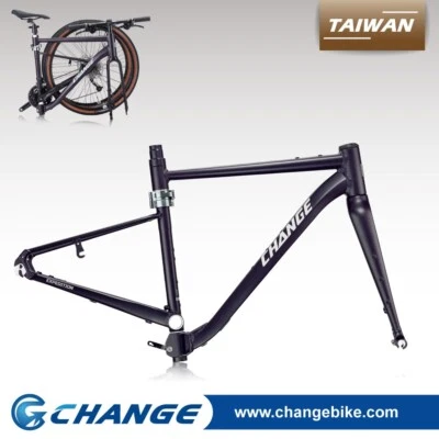 Cuadro Bicicleta Gravel 700C Plegable Cuadro Carretera Touring E-bike Kit Soporte GV-10P 52cm Foto 1 de 4